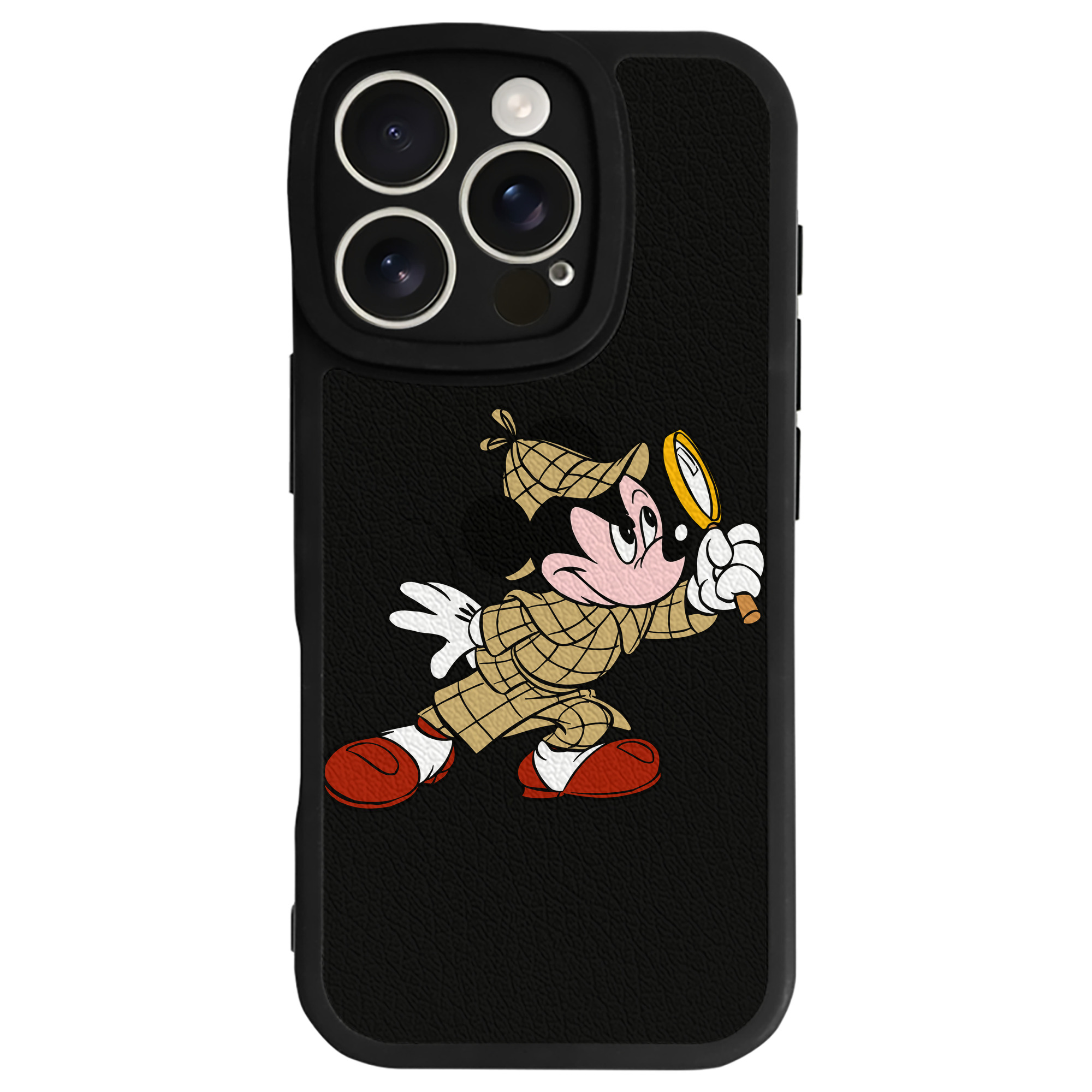 （画像用） ミッキーマウス Mickey Mouse 【iPhone 16シリーズ対応】シリコンスマホケース（レザー調） 材質：シリコン